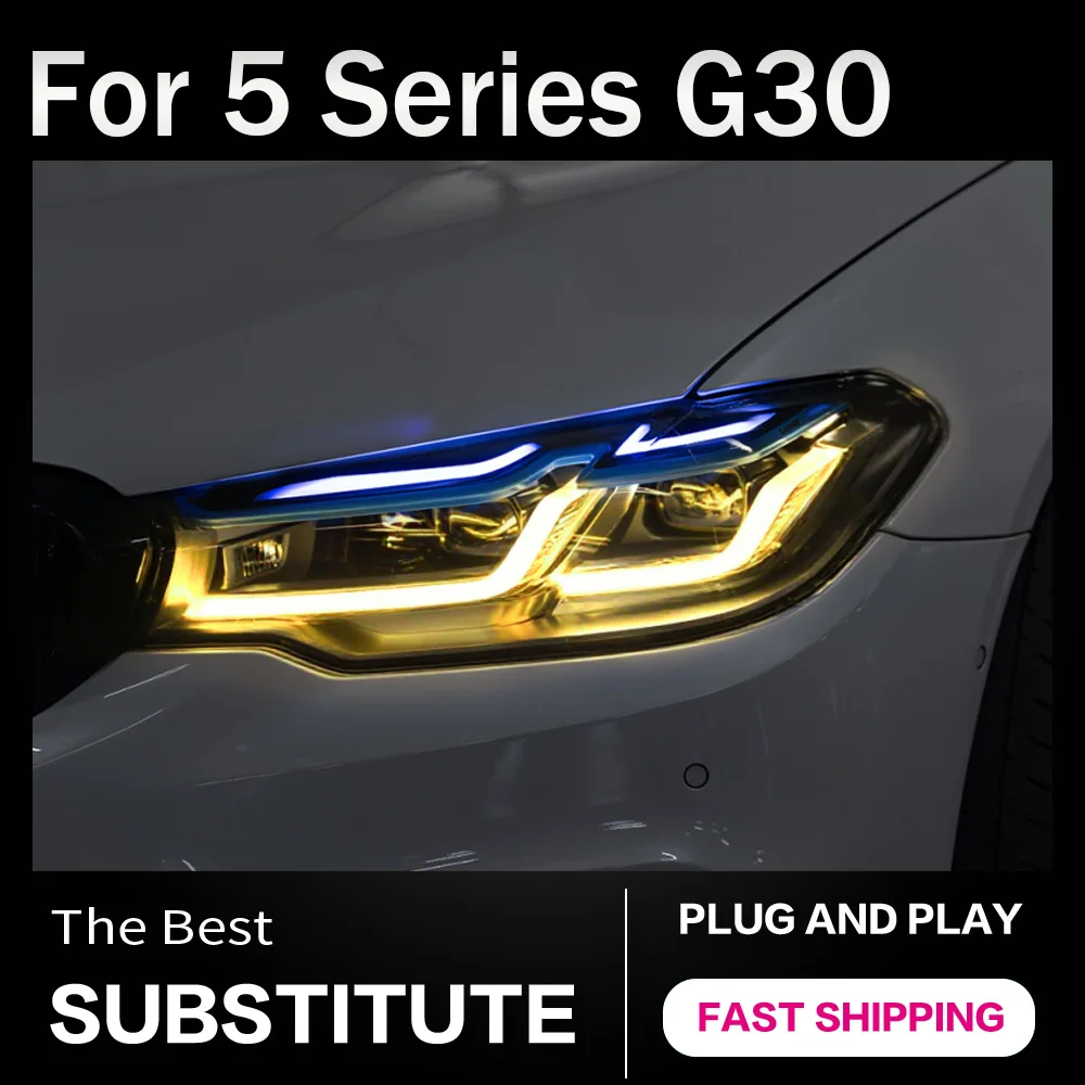 

AKD Car Styling Headlights for BMW 5 Series G30 2017-2022 G38 LCI style LED DRL Turn Signal Light Led Projector Auto Accessories