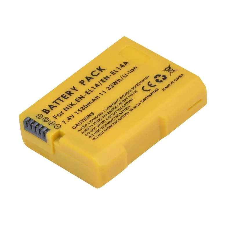 EN-EL14 EN-EL14A 7.4V 1530mAh Li-ion Digital Battery for Nikon D5500 D5300 D5200 D3200 D3300 D3100 P7200 P7700 P7100 Camera