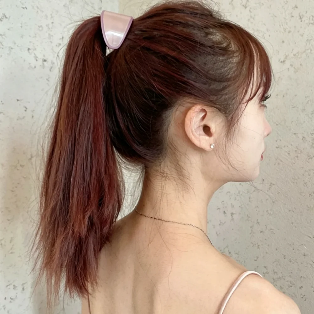 Vintage Acetate Ponytail Clips Hair Buckle for Women Two-Tone Spring Loaded Hair Clasp Curved French Barrettes Hair Accessories