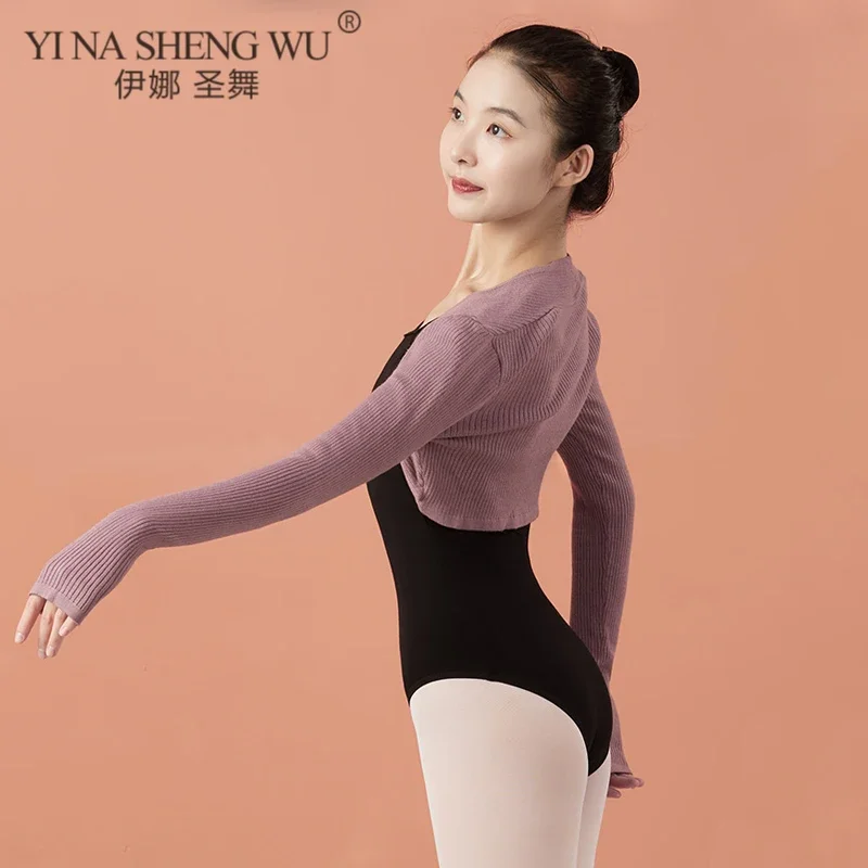 Dance Sweater Top Adult Female Art Test Practice Clothes Modern Dance Vest Warm Latin Ballet Body Top Sweater Coat Long Sleeve