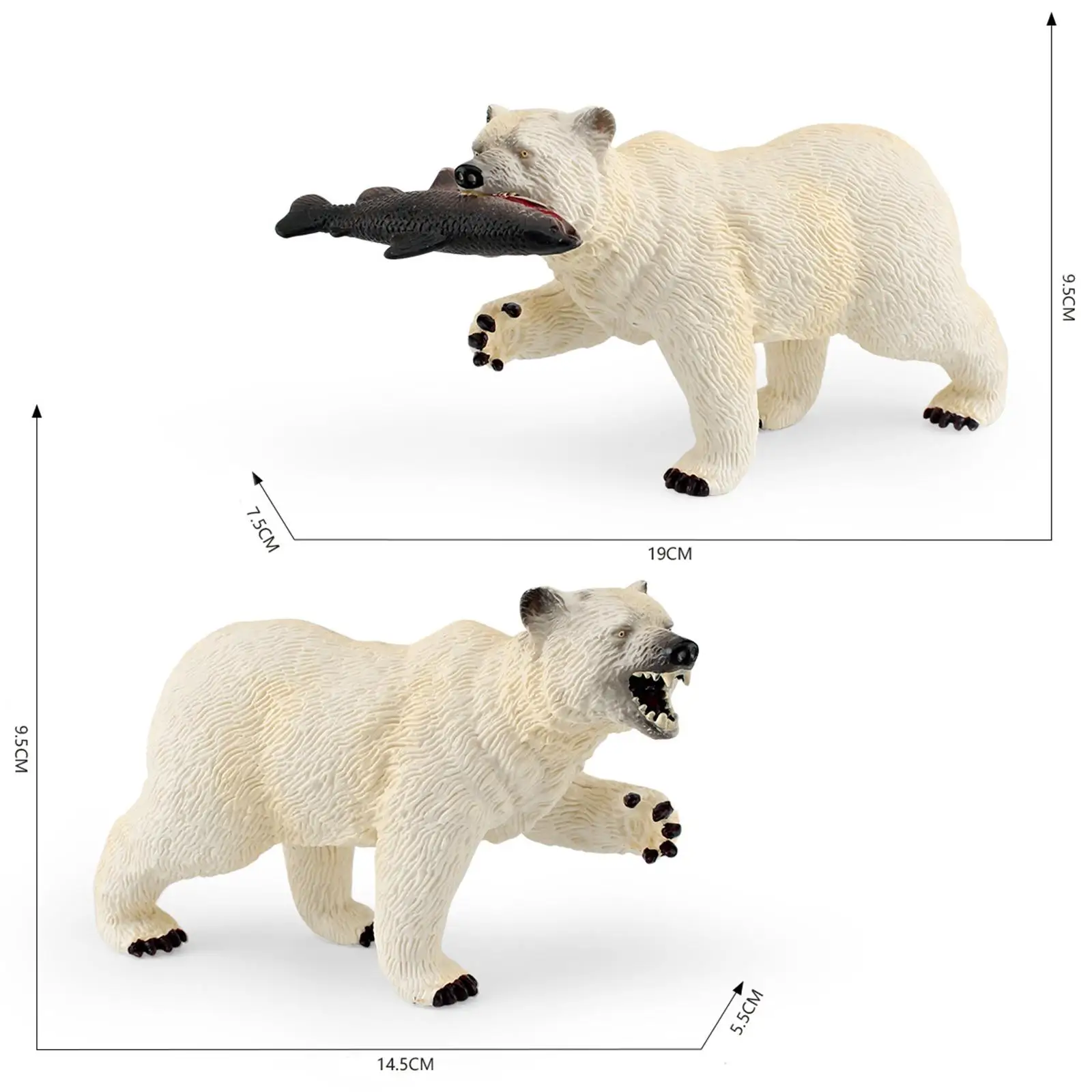 Figurines d'animaux de l'arctique, ours blanc, ensemble de jeu réaliste, peint à la main, simulation d'ours de mer, décoration de gâteau à thème