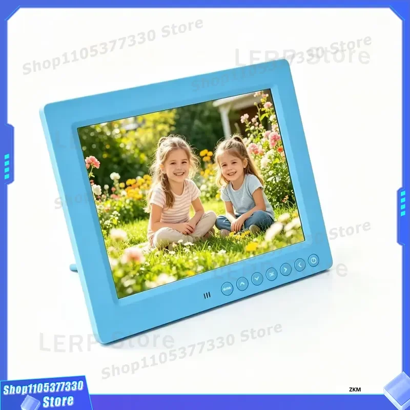 8 Inch Kids Digital Alarm Clock Voice Control Talking Timepiece MP4 AVI Player Calendar Learning Device Night Light for