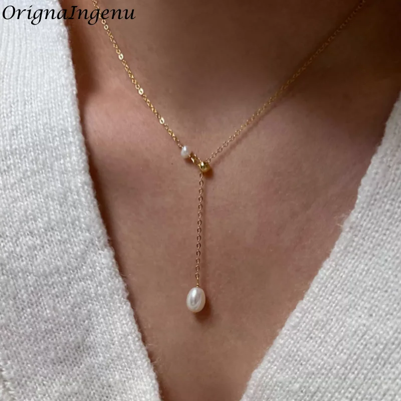 

Женское ожерелье с жемчугом 14 карат, изящное колье ручной работы с жемчугом, устойчивое к потускнению, гипоаллергенное ювелирное изделие из бисера