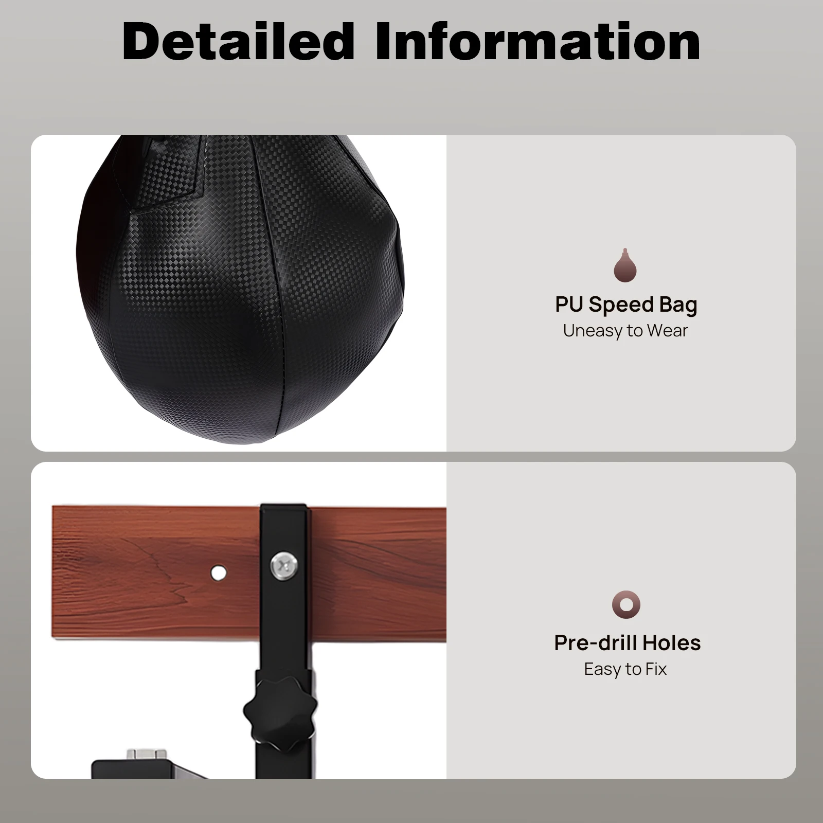 Black Wall Mounted Speed Bag Platform Kit, Heavy Duty Boxing Training Equipment Versatile Training for Gyms, 100kg/220.46lbs Load-bearing view 5