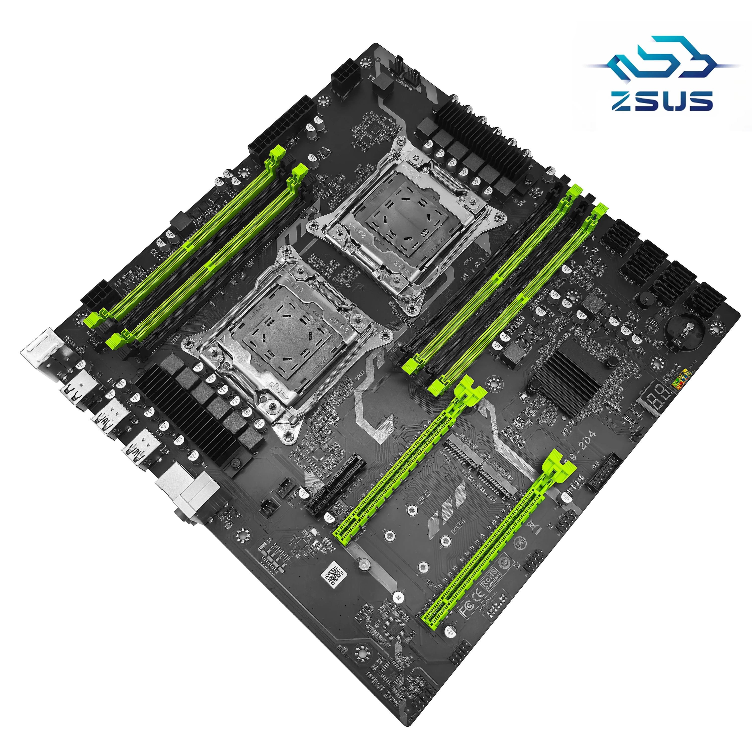 ZSUS X99 اللوحة الأم المزدوجة C612 رقاقة وحدة المعالجة المركزية M.2 LGA 2011 V3 E-ATX USB3.0 SATA3 8 DIMM DDR4 دعم فتحة معالج Xeon 2011-3