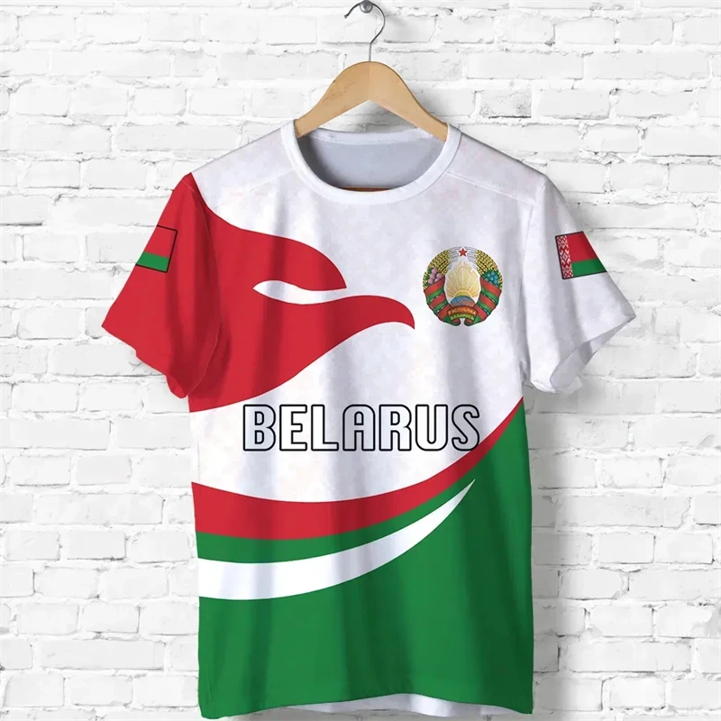 Belarus Men's T-shirts Casual Loose Round Neck Belarusian Flag BL Short Sleeve Tops Tees Men's Clothing Oversized T Shirt 2025