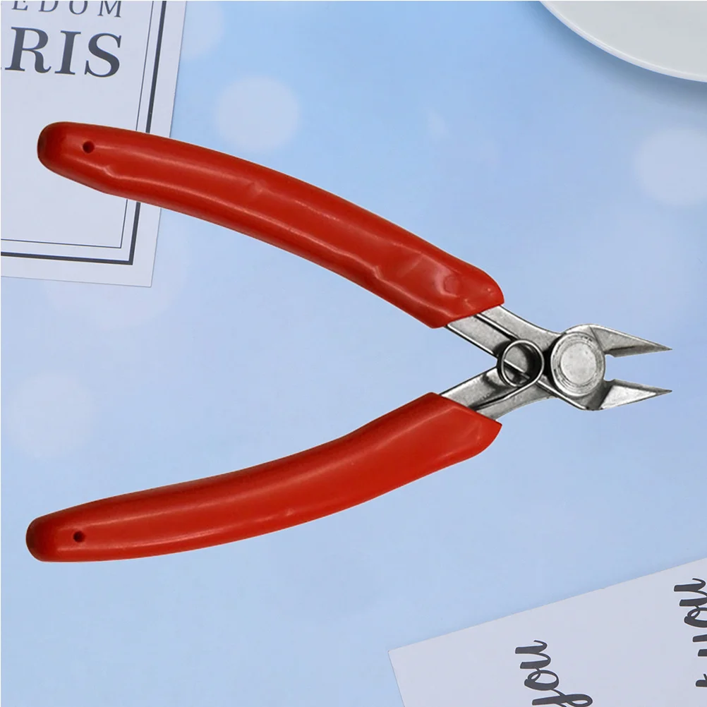 

1Pcs Stainless Steel Mini Wire Cutting Pliers Diagonal Nose Pliers Non-Slip Handles DIY Jewelry Craft Electrical Use Red