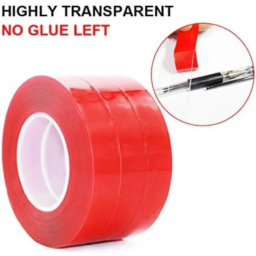 Car High Strength No Traces Adhesive Sticker Living Goods 1.5/1.8cm Transparent Silicone Double Sided Tape Sticker