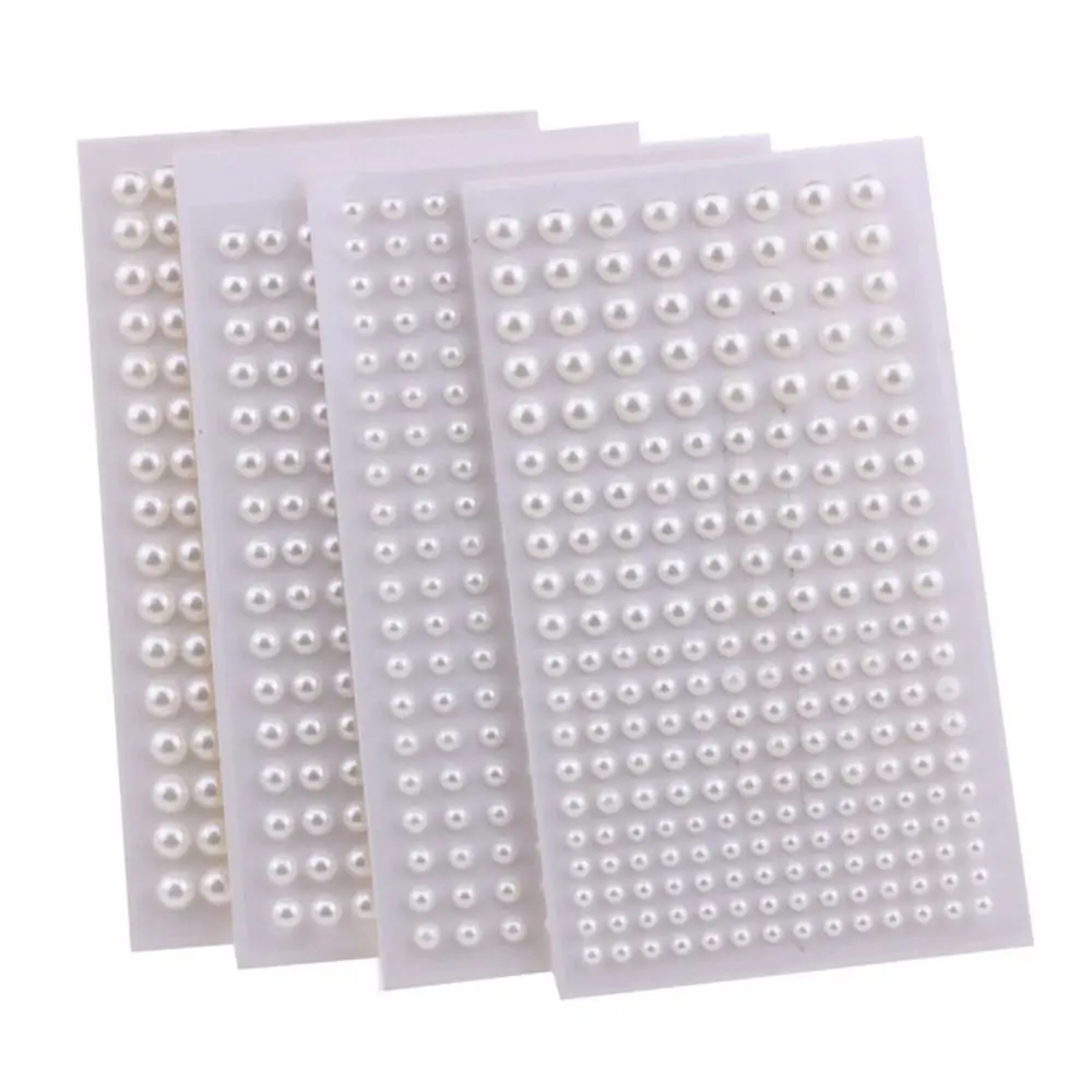 Self Adhesive Hair Pearls Stick Mix 3mm/4mm/5mm/6mm Pearls Pearls Stickers Beautiful Beige Face Pearls Stickers