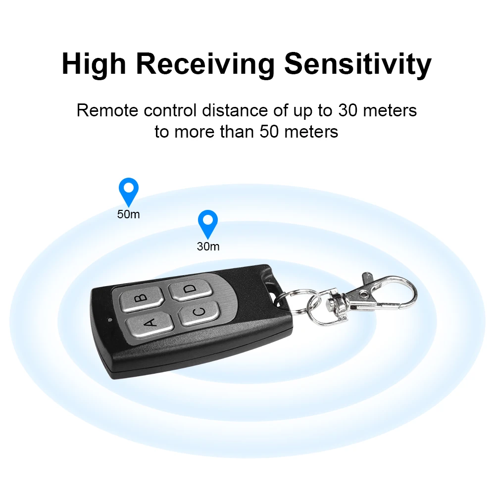 QIACHIP 433MHz Wireless Remote Control Switch DC 12V 4CH relay Receiver Module With 4 channel RF Remote 433.92 Mhz Transmitter