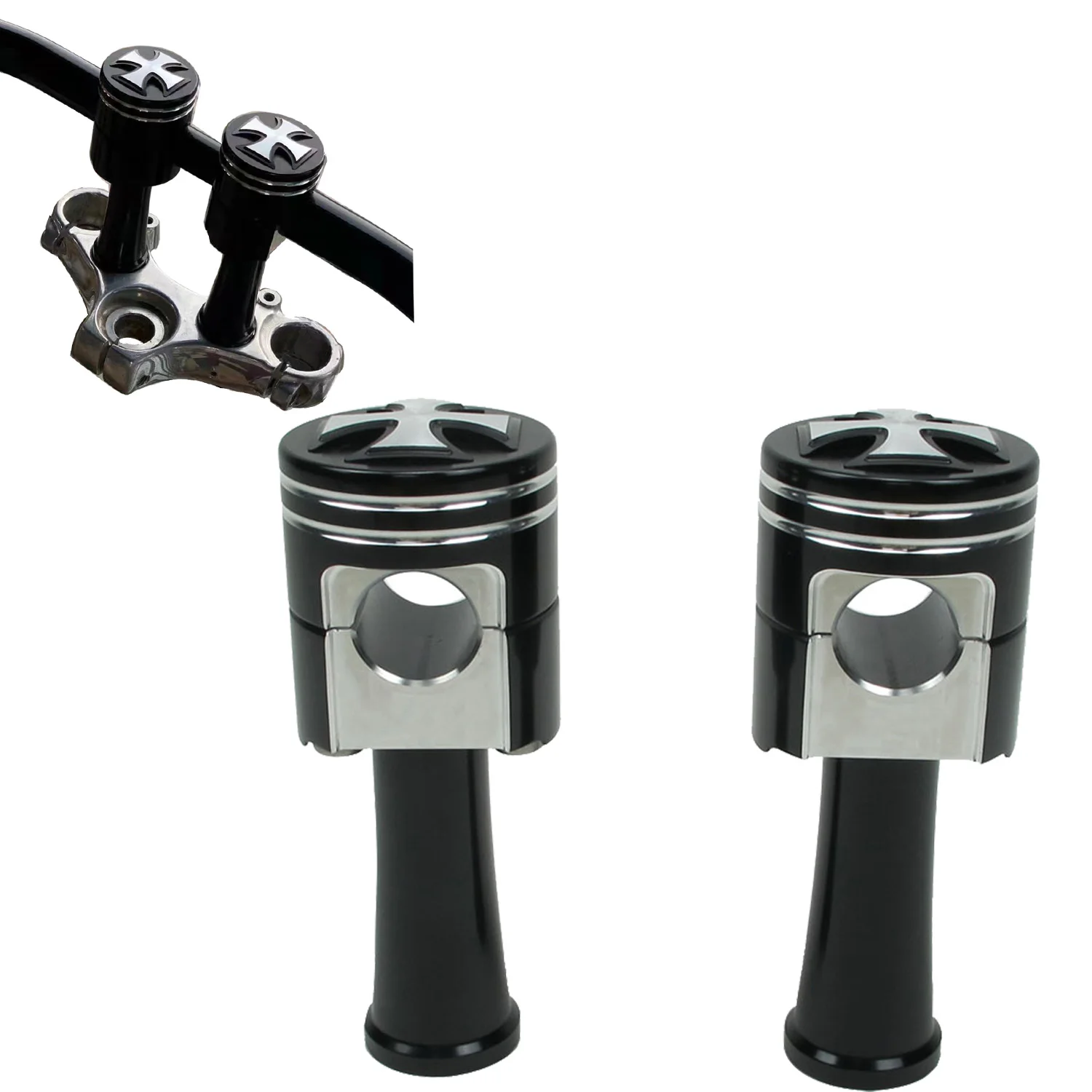 

4.3" Height Black 1.0" Handlebar Riser Kits For Harley ROAD KING Dyan Softail Fat Boy Fat Bob FLHR 1986-2021