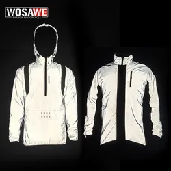 WOSAWE Men's Reflective jacket Windproof Running Safety jacket Motorcycle Cycling MTB Riding Bike Bicycle Clothing Jacket