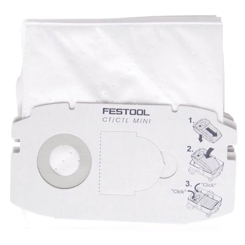 Festool 498410 LonglifeSelf Clean Durable Filter Bag Fast Easy Secure Sturdy Bags Applicable To CT Mini Dust Extractor