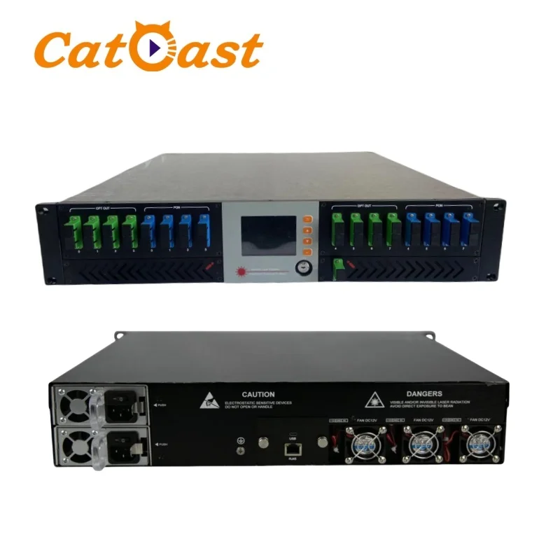 EDFA FTTH CATV 다중화용 고출력 광섬유 증폭기, 2U, 16*22, 23db, 32*22, 23db + WDM