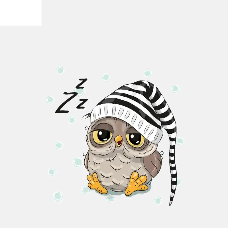 RuleMyLife  13.1CM*13.3CM Cartoon Owl With Hood Sleeping PVC Window Decoration Car Sticker 11-01260
