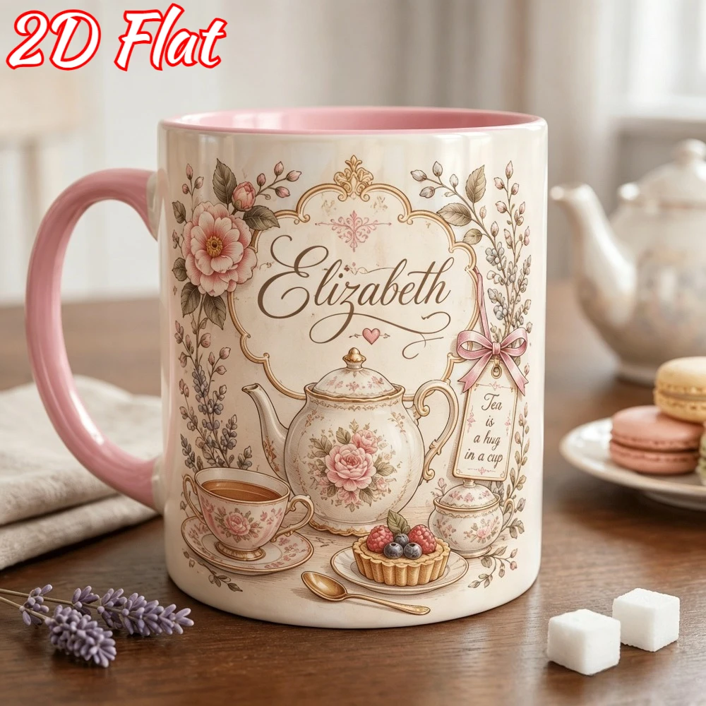 Coffee Tea Name - Personalisierte Afternoon-Tea-Tasse 11oz 2D-Druck Individueller Name