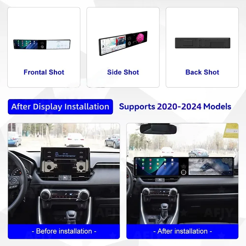 Dual Screen Android 14 For Toyota RAV4 Wildlander 2020 2021 -2024 CarPlay Car GPS Navigation Multimedia Player Media Car Radio