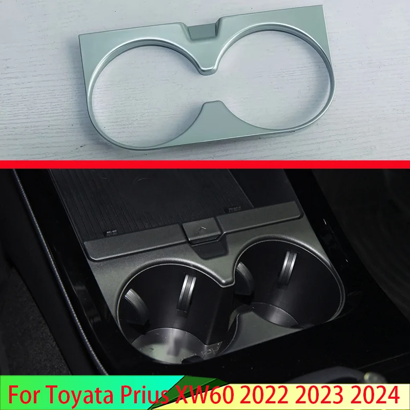 For Toyata Prius XW60 2022 2023 2024 ABS Front Center Console Cup Drink Holder Cover Trim Bezel Frame Molding Garnish Decoration