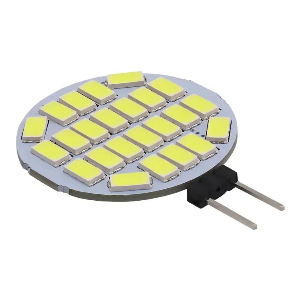 Bombilla LED redonda G4, lámpara halógena de alto brillo, 12V, SMD5370, 24 Led