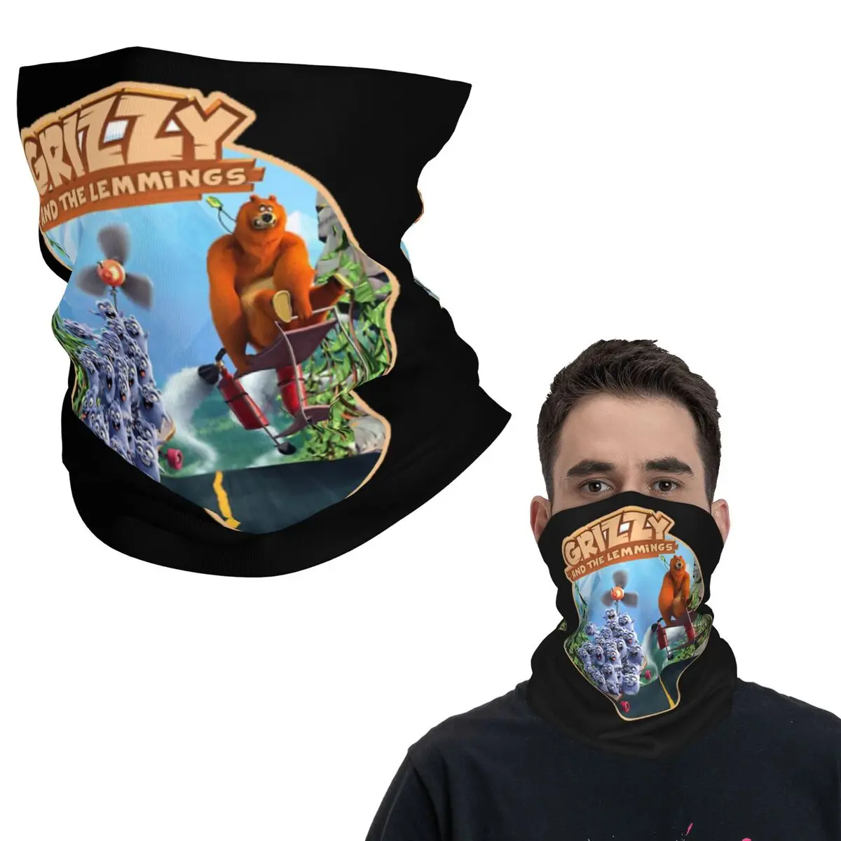 

Бандана Grizzy And The Lemmings, маска с принтом, шарф, теплый велосипедный шарф, походная рыбалка для мужчин, женщин, взрослых