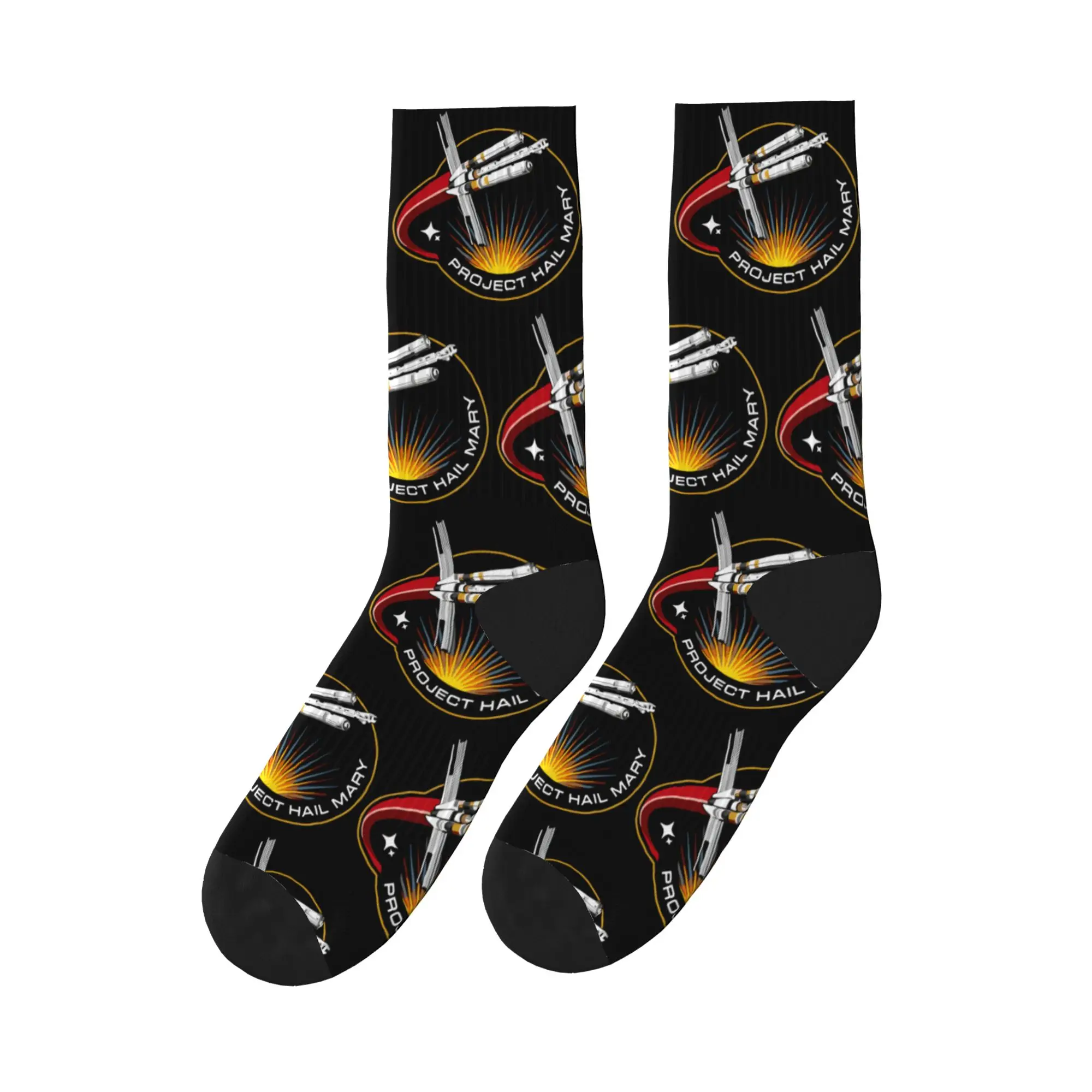 Project Hail Mary Logo Socks  Novelty Stockings Spring Non Slip Men Socks Medium Soft Design Outdoor Sports Socks