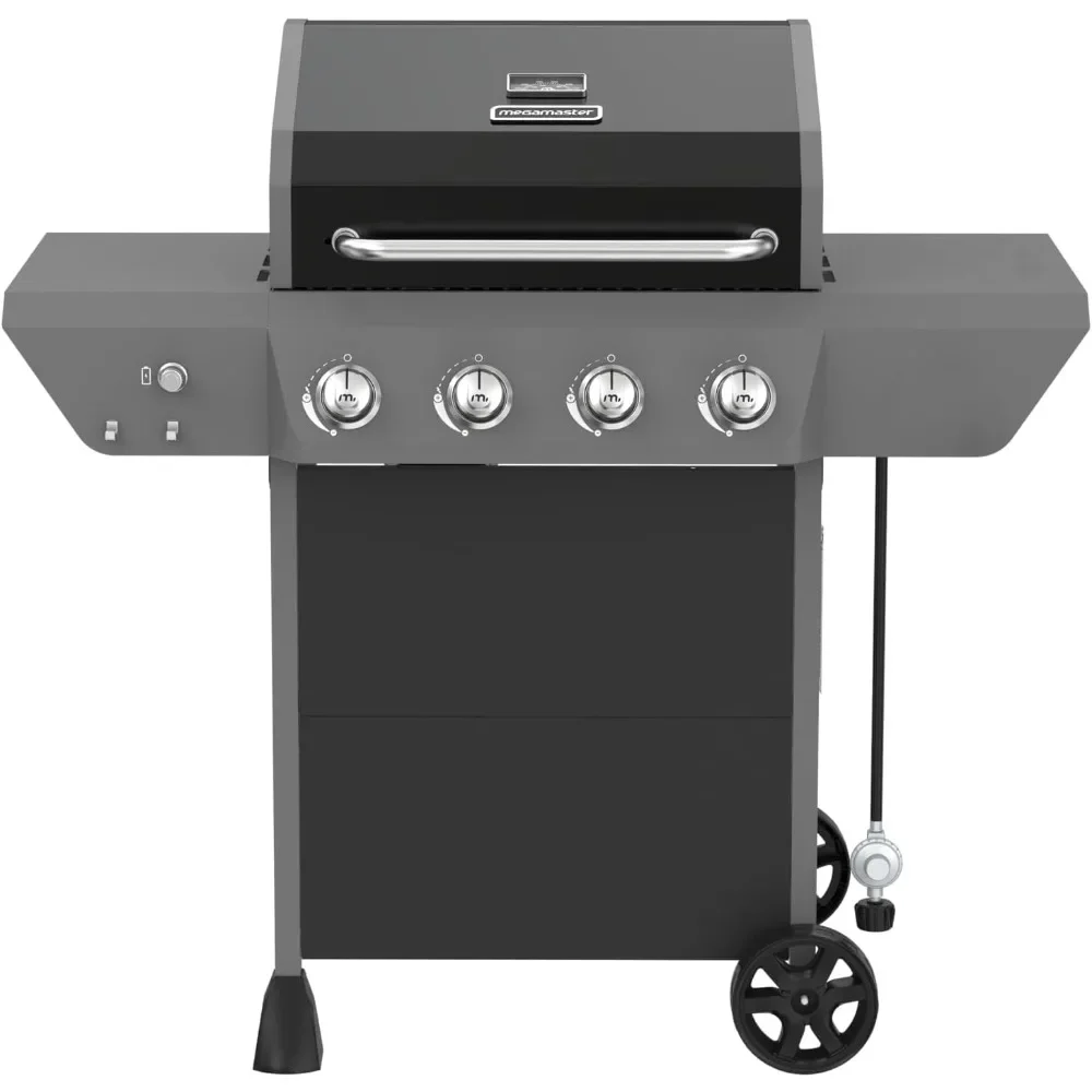 4-Burner Propane Gas Grill with Side Tables & 2 Hooks,44,000BTUs,566.92 sq.in Cooking Space,Perfect for Outdoor Cooking&Grilling