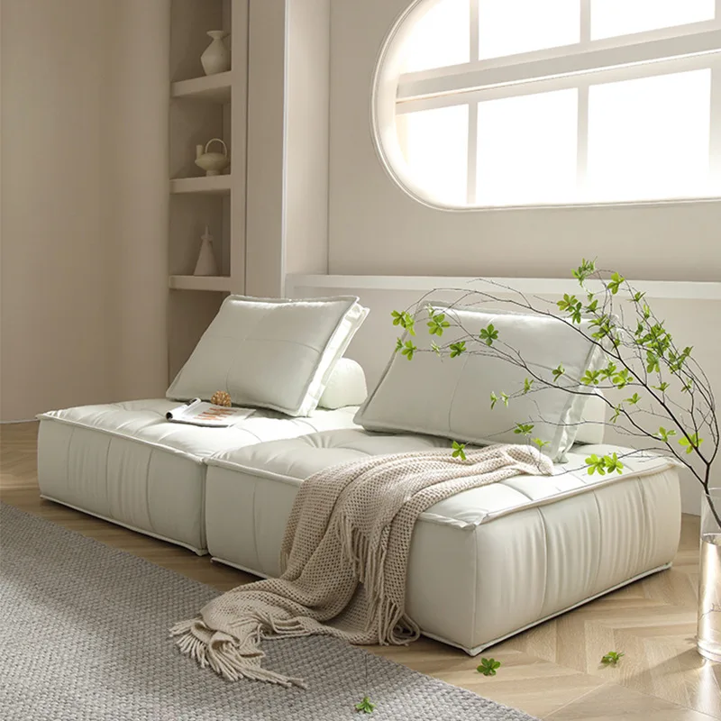 

Nordic sofa, simple modern lazy single tofu block sofa in the living room