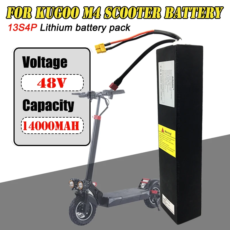 

18650 13S4P 48V 14000mAh for Kugoo Electric Scooter M4 14Ah 672Wh Li-ion Pro Battery pack Built in BMS