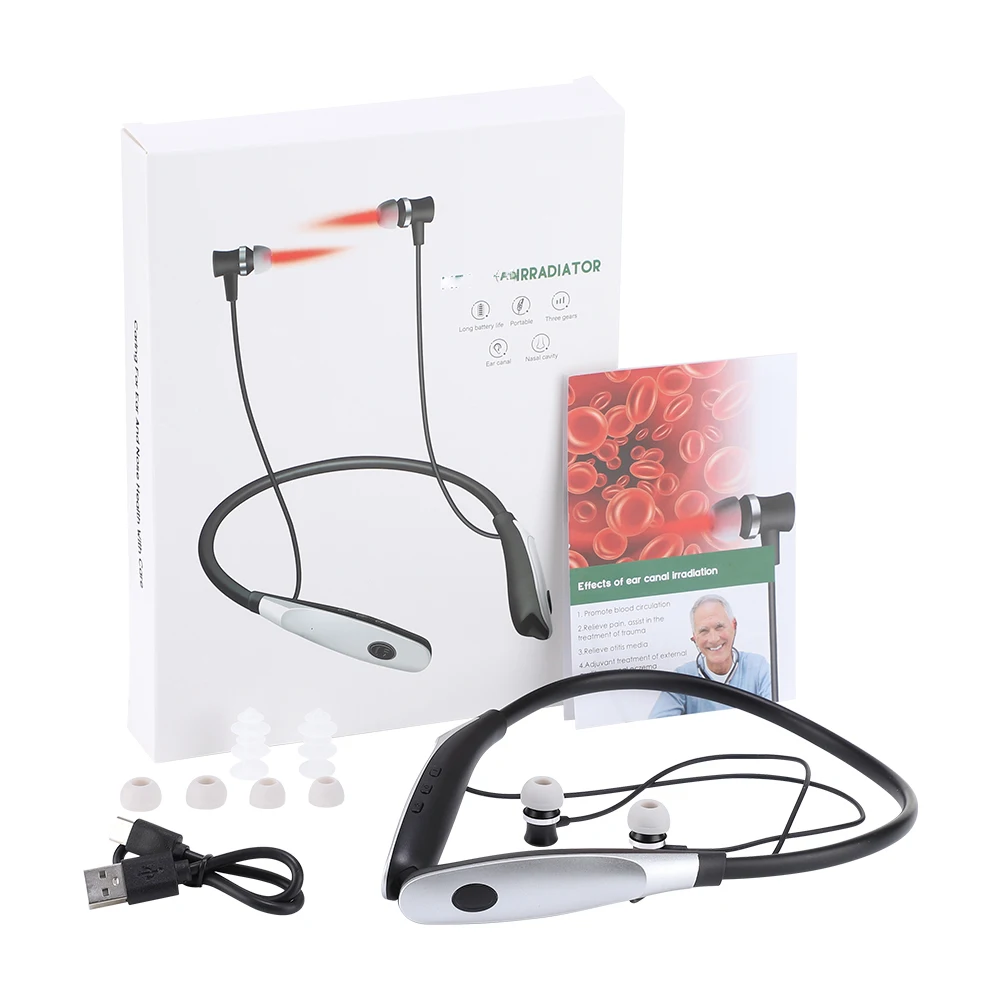 Neck Hanging Nasal Ear Canal Care Device 650nm Red Light Irradiation 3 Adjustable Modes Rechargeable Portable Home Use