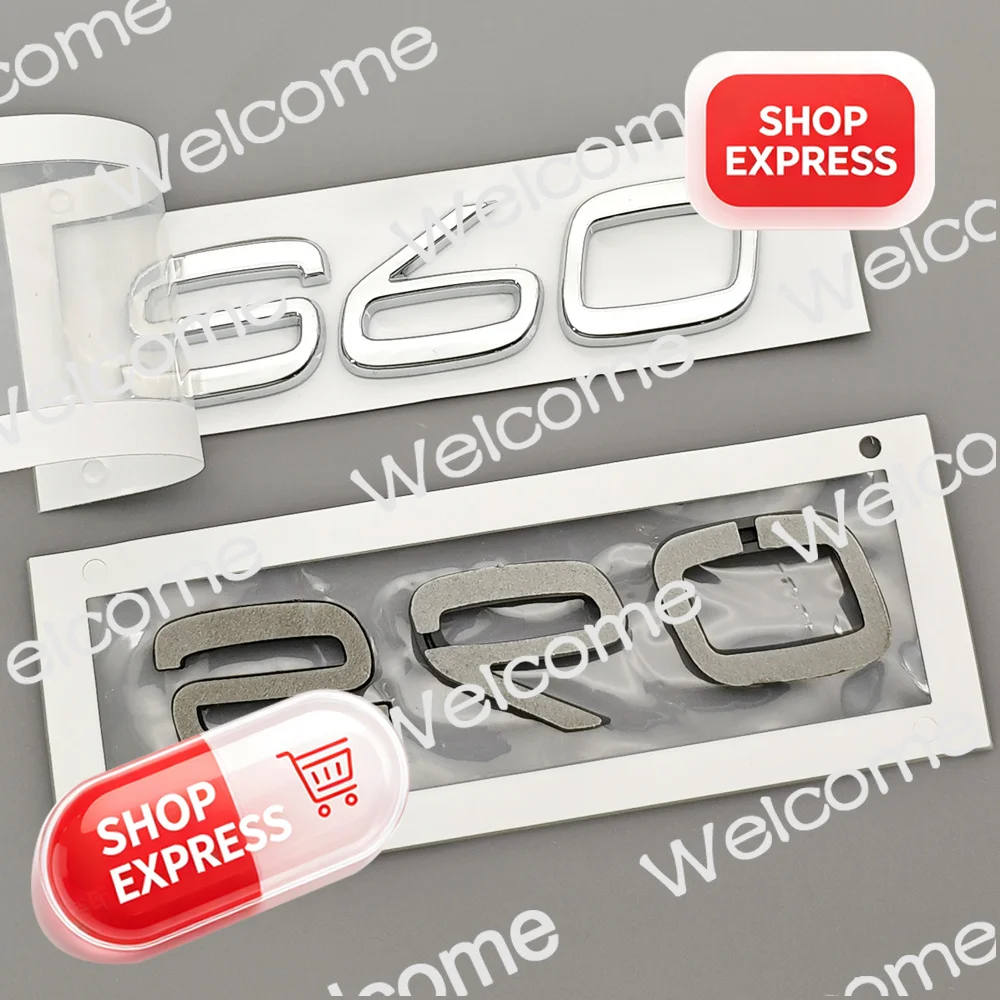 3D ABS Car Stying Letters Stickers Logo S60 Emblem Rear Trunk Badge for S60 T6 T8  Auto Body Sticker Accessories