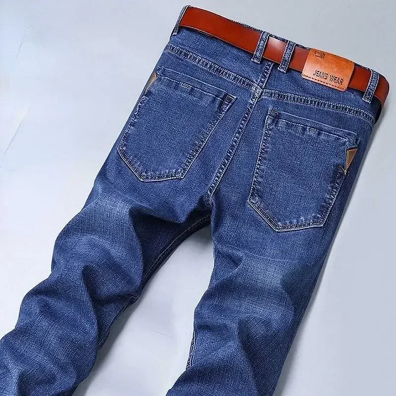 Calças de virilha aberta outono e inverno estiramento negócios masculinos jeans casuais casal namoro escritório boate campo de luta em linha reta