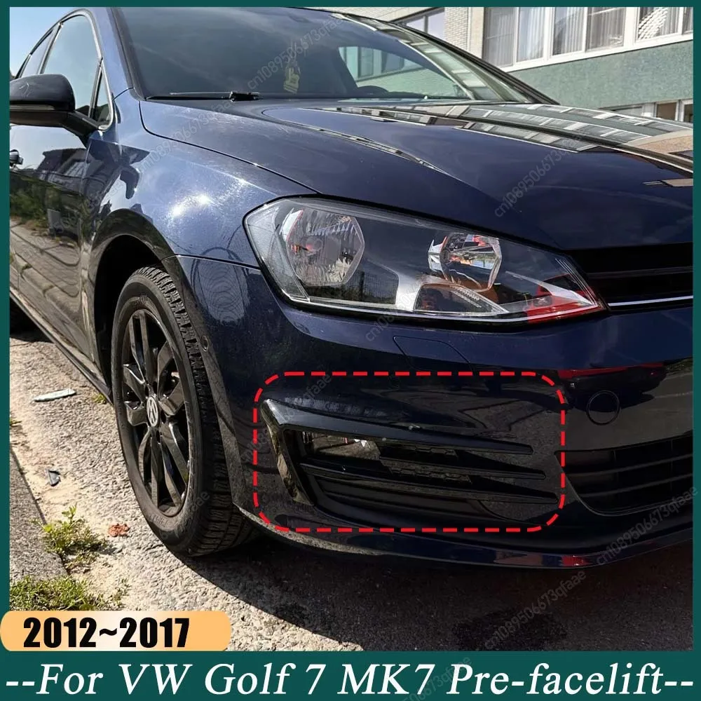 

Front Bumper Lip Spoiler Car Bumper Fog Lamp Grille Cover Trim Bodykit For VW Golf 7 MK7 2012-2017 Pre-facelift ABS Black Tuning