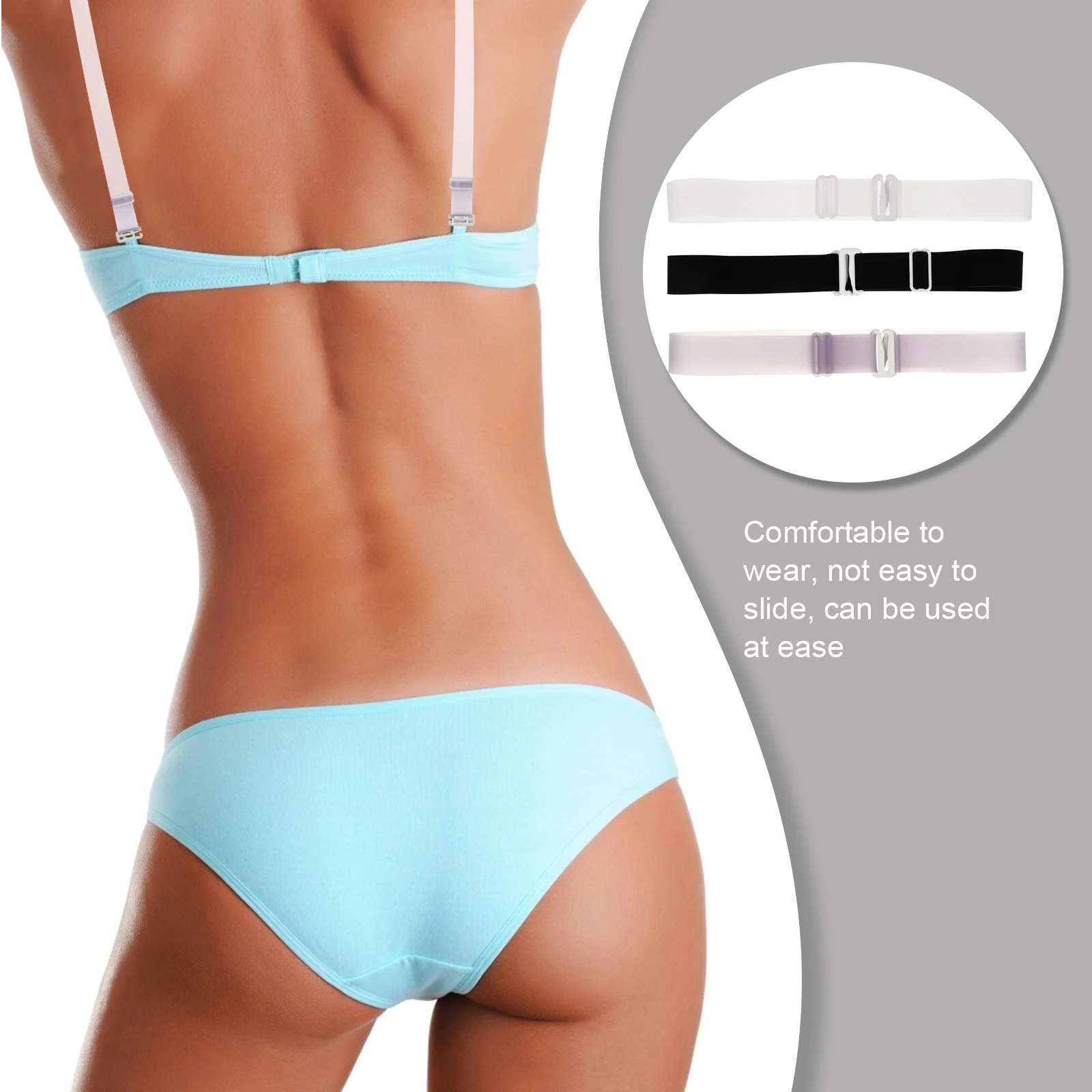 

6Pairs Transparent Bra Replacement Straps Invisible Adjustable Non-Slip Shoulder Straps for Detachable Bra Daily Wear Halter