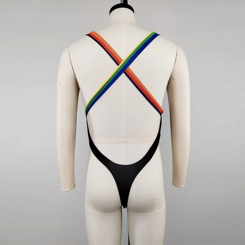 Ropa interior Sexy Gay para hombres, tangas eróticos, parte trasera en T, bragas de una pieza, monos de lucha libre, ropa interior de entrenamiento