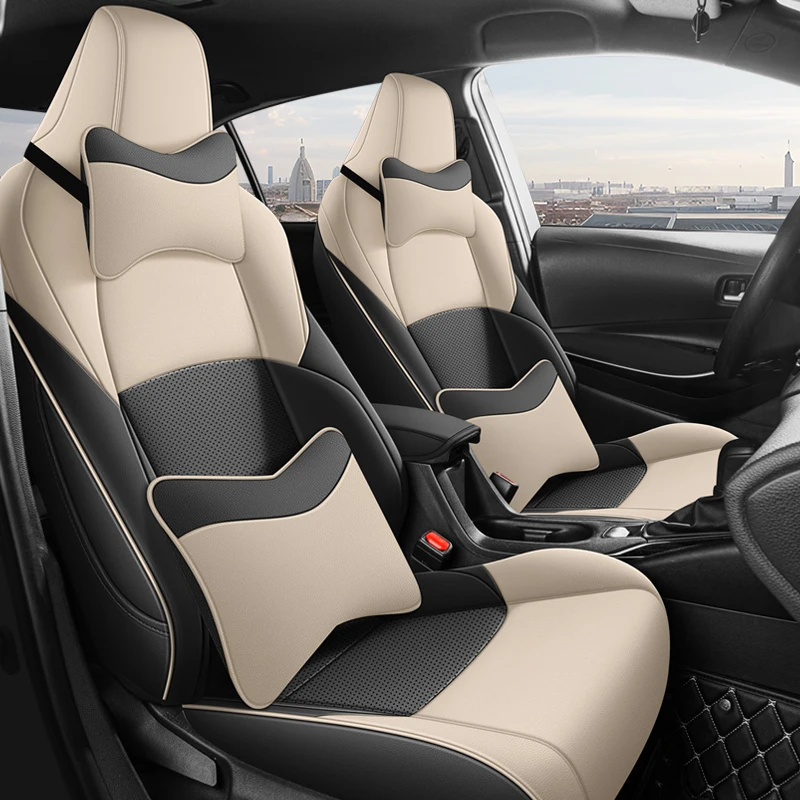 

Full Set Custom Car Seat Covers Cushion Breathable Leather Airbag Compatible For Toyota CHR 2018 2019 2020 2021 2022 2023 2024
