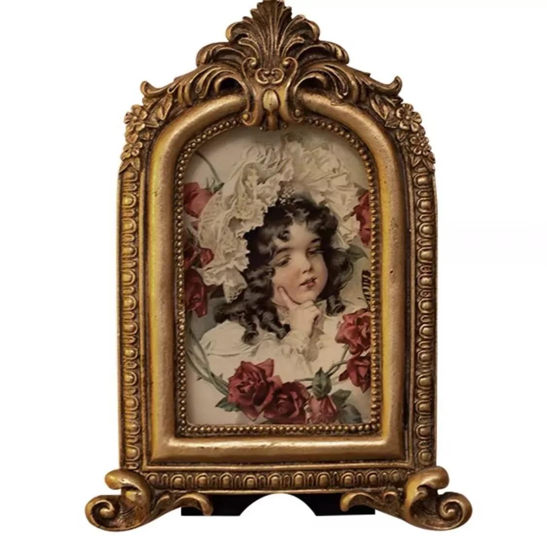 Classic Pattern Frames Nordic Style Household Use Single Picture Frame Living Room Frames Flower Patterns Relief Retro Home Bed