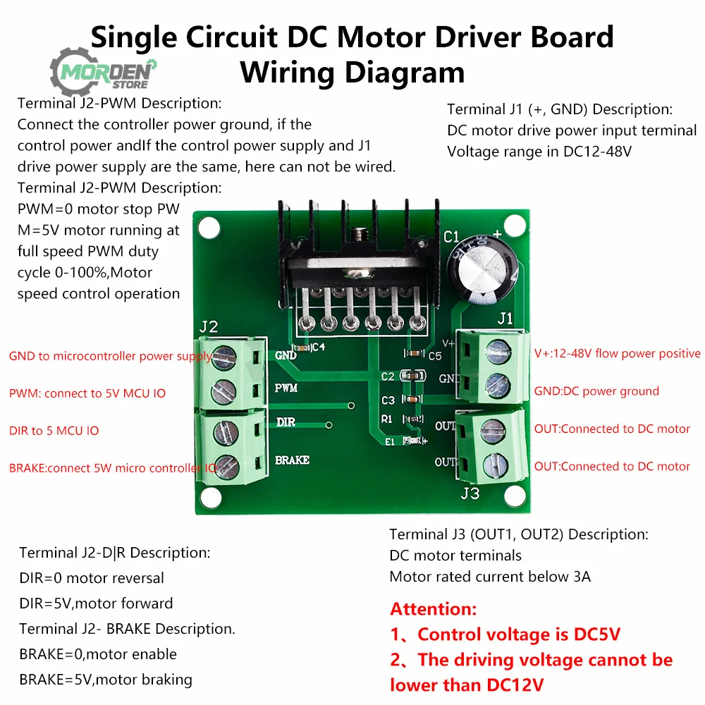 

3A 75W DC PWM Speed Controller Motor Driver Module LMD18200T Variable Speed Motor Drive Module Power Supply