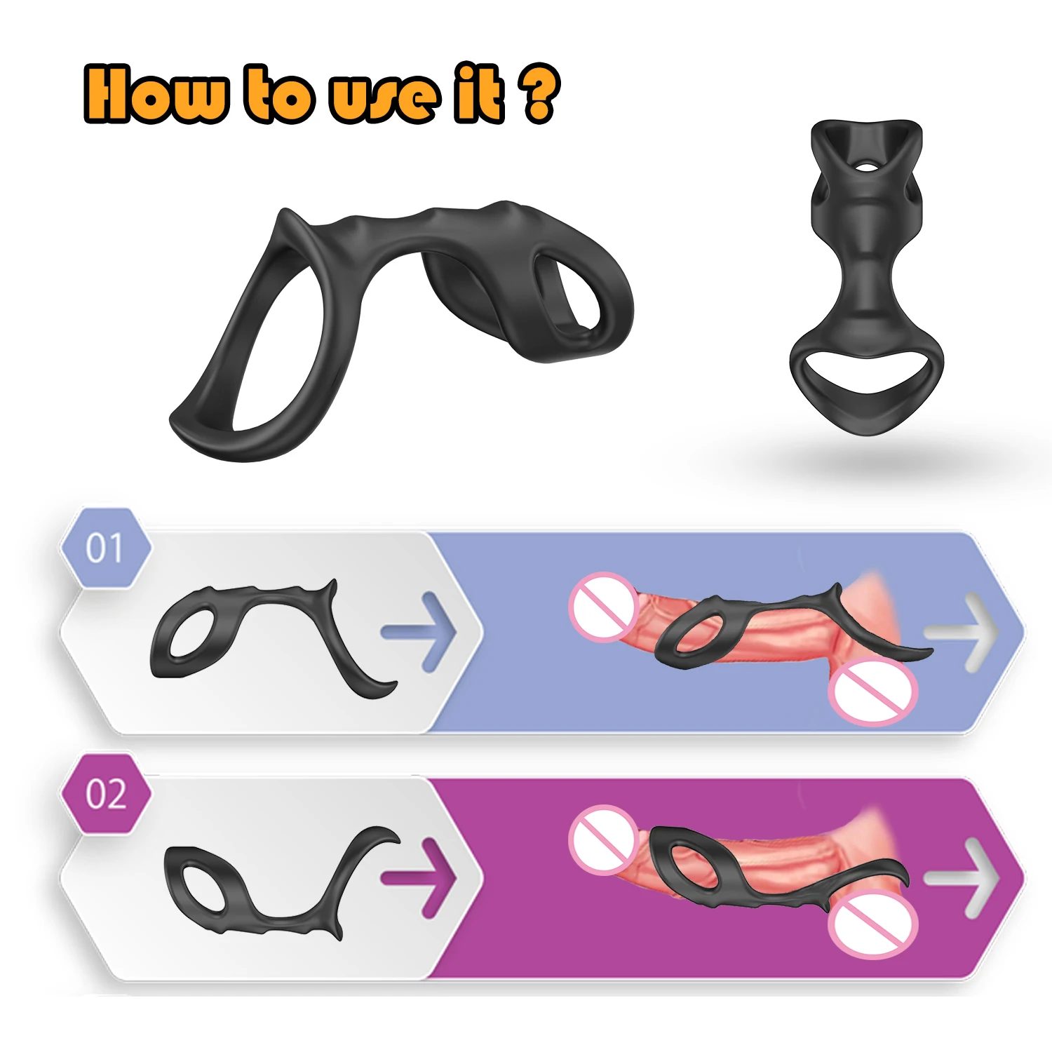 New Cock Ring Reusable Penis Rings Delay Ejaculation Stronger Erection Male Masturbation Nozzle Cockring Sex Toys for Men