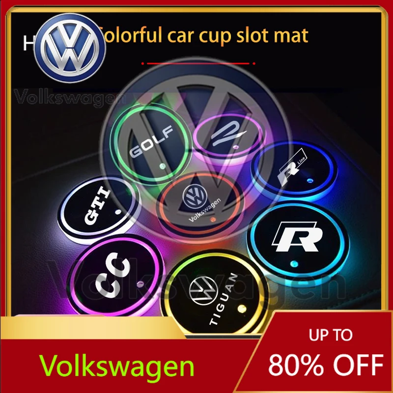 

Декоративные накладки для Volkswagen VW: светящиеся подставки для стаканов, светодиодная атмосферная подсветка для Volkswagen Golf Pol