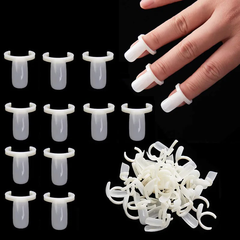 50Pcs Full Nail Tips False Nails Plastic DIY Nail Polish Color Swatch Display Card Ring For Manicure Art Display Tools