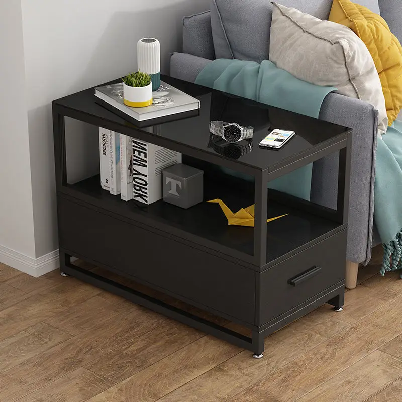 

Sofa side cabinet table coffee table small mini side table narrow against the wall simple light luxury shelf