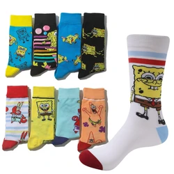 Spongebob Cotton Socks Anime Figure Patrick Star Squidward Tentacles Armor Abs Krabs Sheldon J. Plankton Cosplay Tube Socks Gift