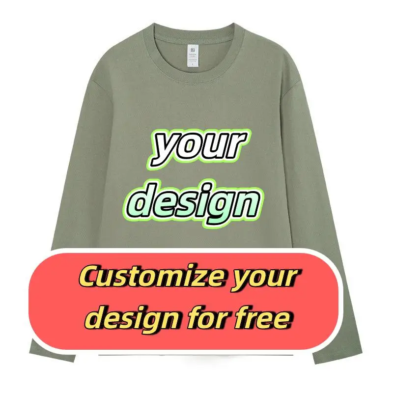 Autumn Long Sleeves Men's Custom T Shirt Print Logo Diy Personalization Design Company Group Work Clothes Employee Worker Top