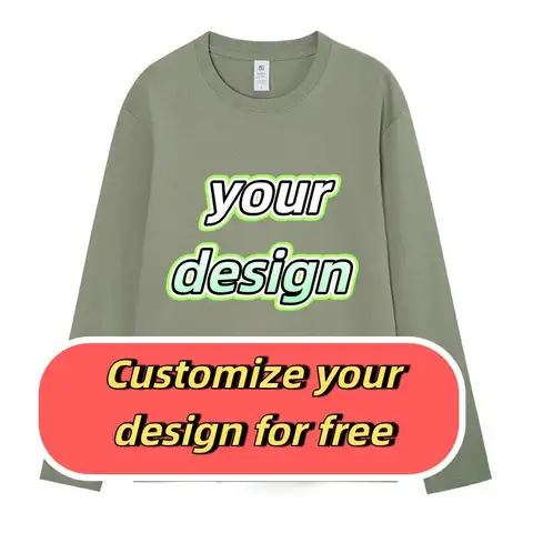 Autumn Long Sleeves Men's Custom T Shirt Print Logo Diy Personalization Design Company Group Work Clothes Employee Worker Top