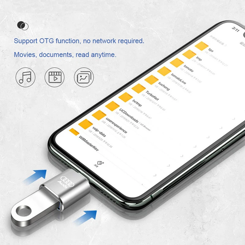 كابل نقل بيانات USB محول Type-C ملحقات منفذ عالية السرعة لأودي S Line Q7 A8L A5 A6 A7 Q8 A4 SQ7 S4 S8 S6 S7 Q5 Q6 A3 TT Q2 Q3 #4