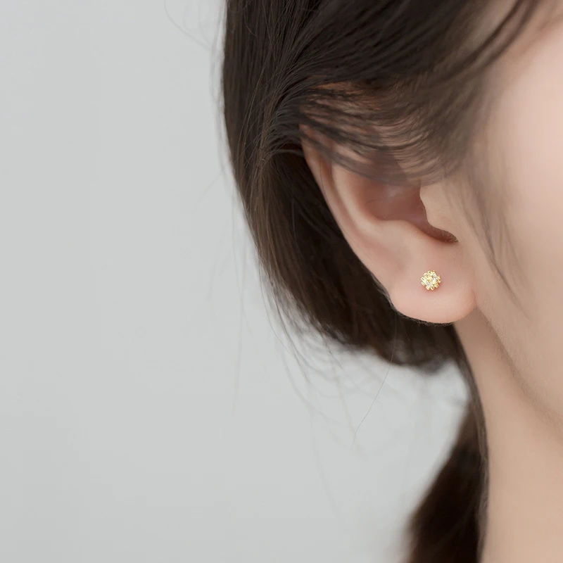Modian Genuine 925 Sterling Silver Blooming Dandelion Exquisite Stud Earrings for Women Gift Fashion Plant Ear Pin Fine Jewelry