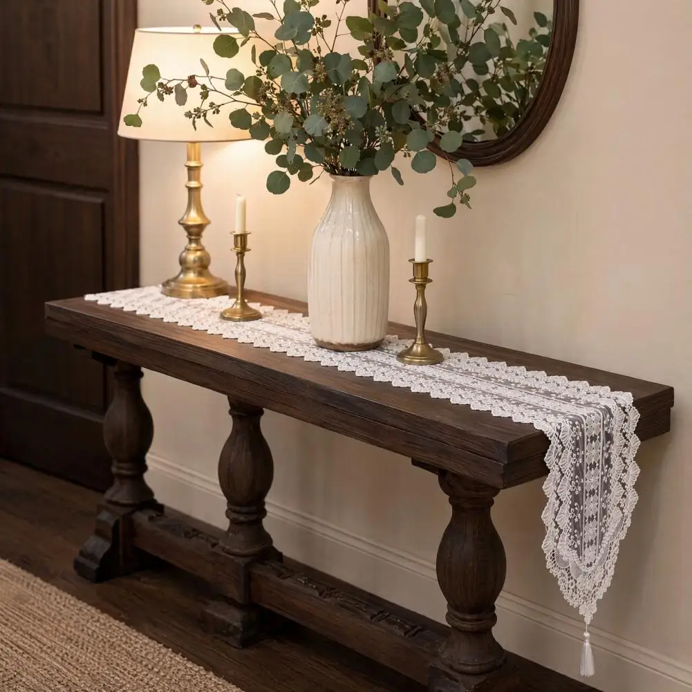 Decorative Table Runner Sophisticated Table Runner White Lace Table Runner Vintage Floral Lace Decor Rustic Boho for Wedding