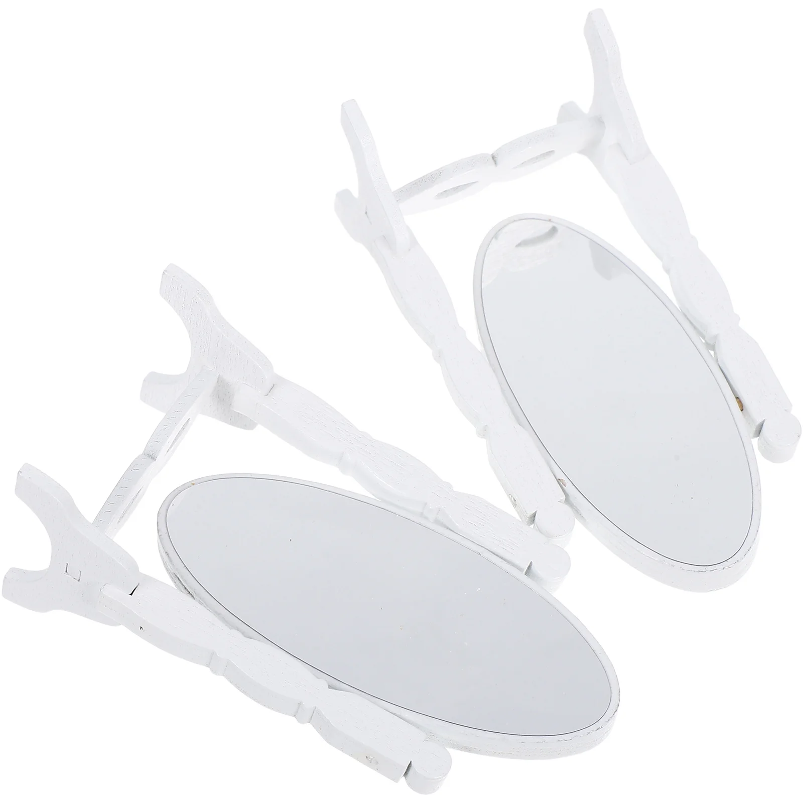 

2Pcs Vintage Miniature Standing Mirror Wooden Frame 1:12 Scale Retro Vanity Mirror for Dollhouse Bedroom Furniture Decoration