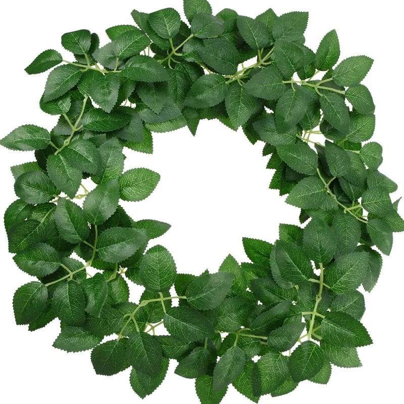 100PCS Artificial Rose Leaves Centerpieces Addition For Wedding Bouquets Centerpieces Party Vine Garlands Wreath