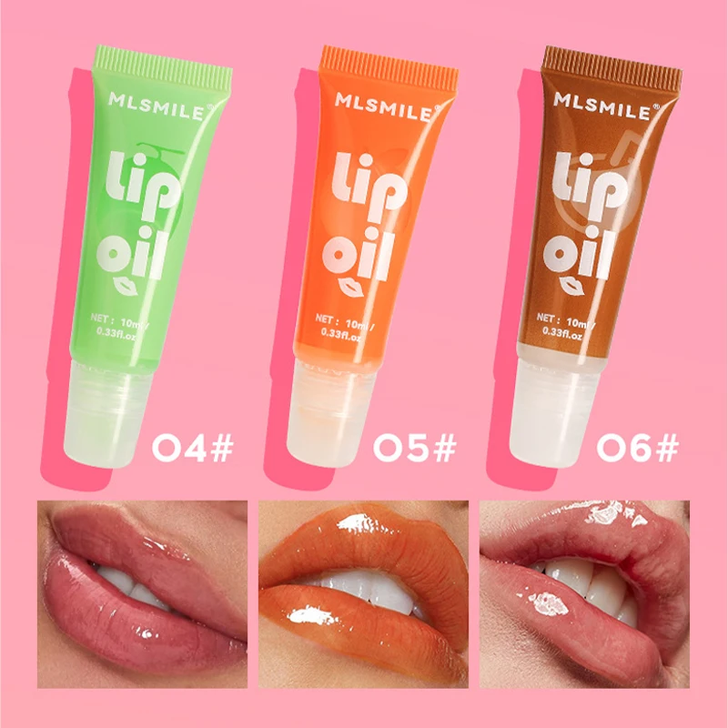 6 Colors Crystal Lip Oil Moisturizing Lip Balm Jelly Lipgloss Liquid Lipstick Lip Tint Fresh Fruit Flavor Lips Makeup